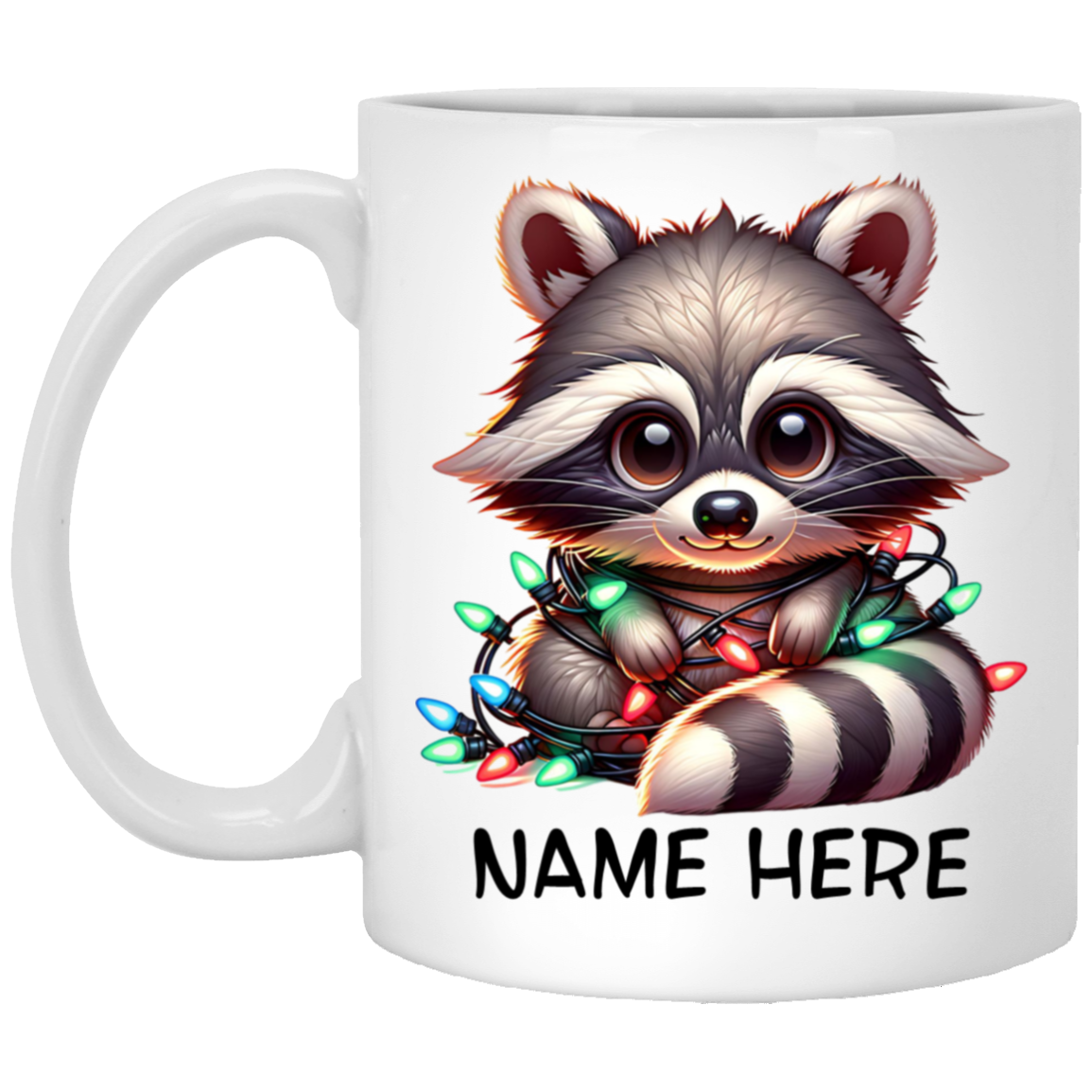 Raccoon Custom Christmas Mug