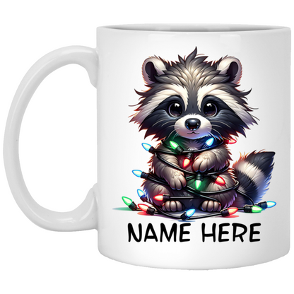 Raccoon Custom Christmas Mug