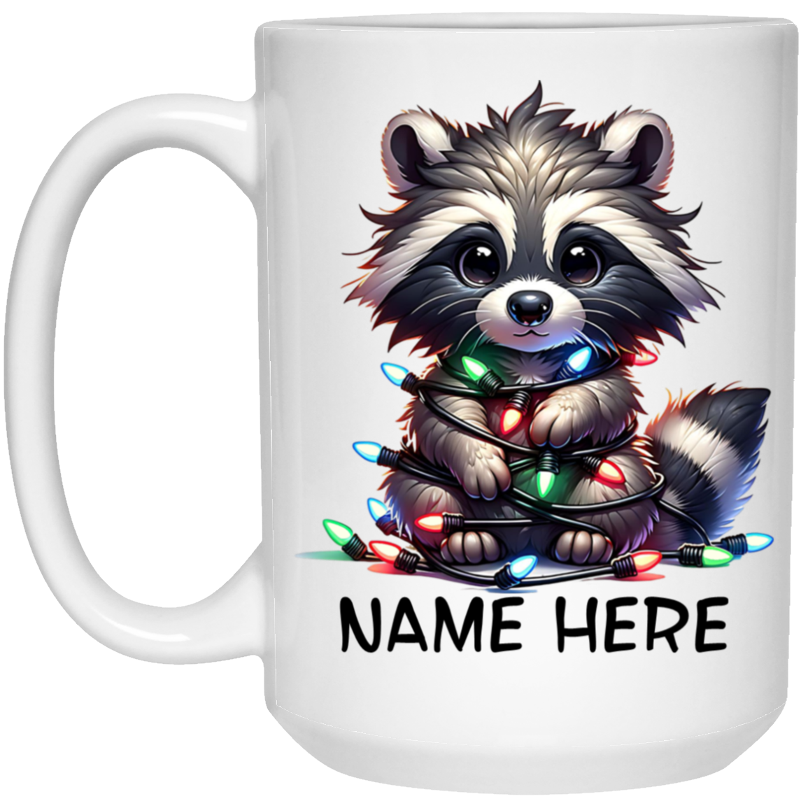 Raccoon Custom Christmas Mug