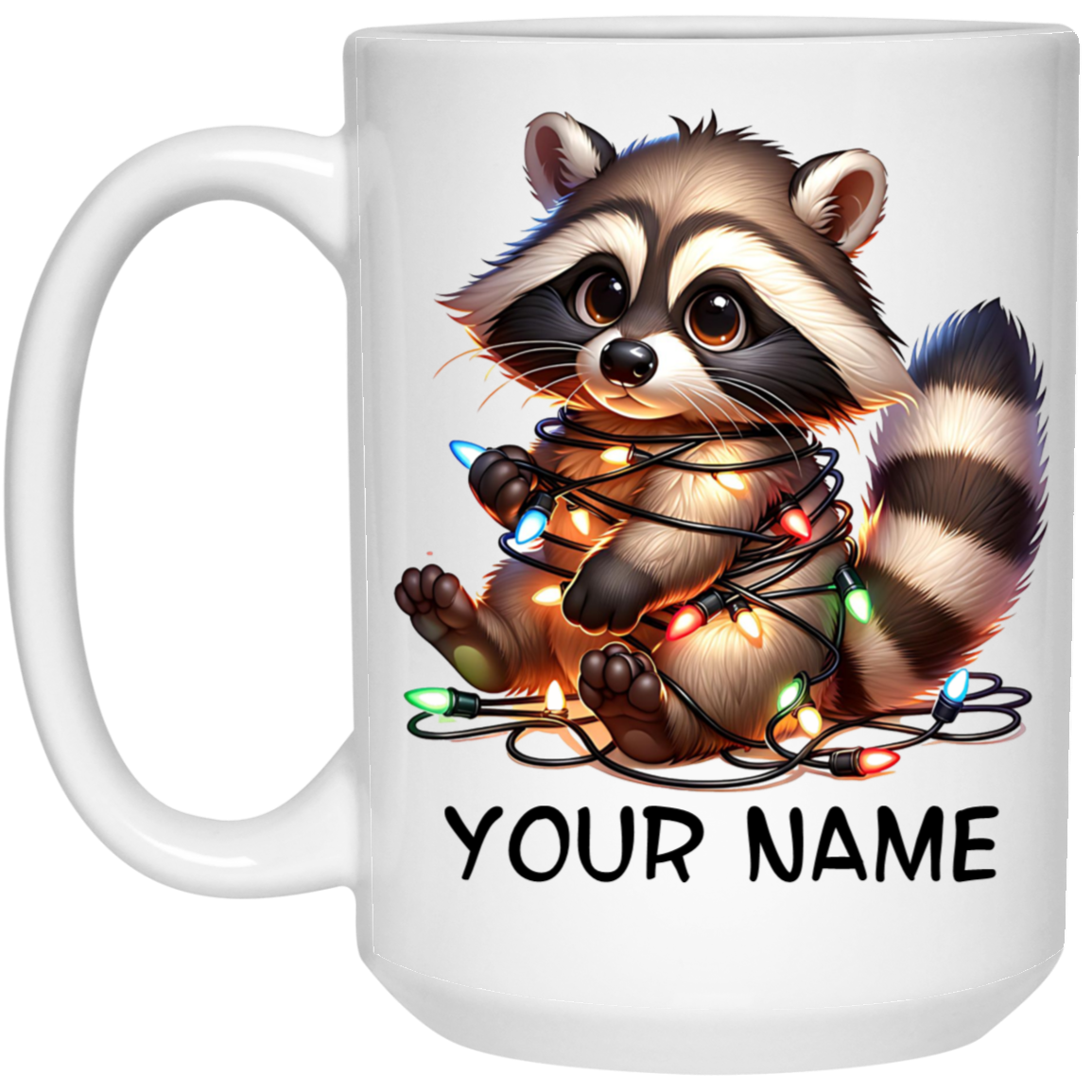 Raccoon Custom Christmas Mug